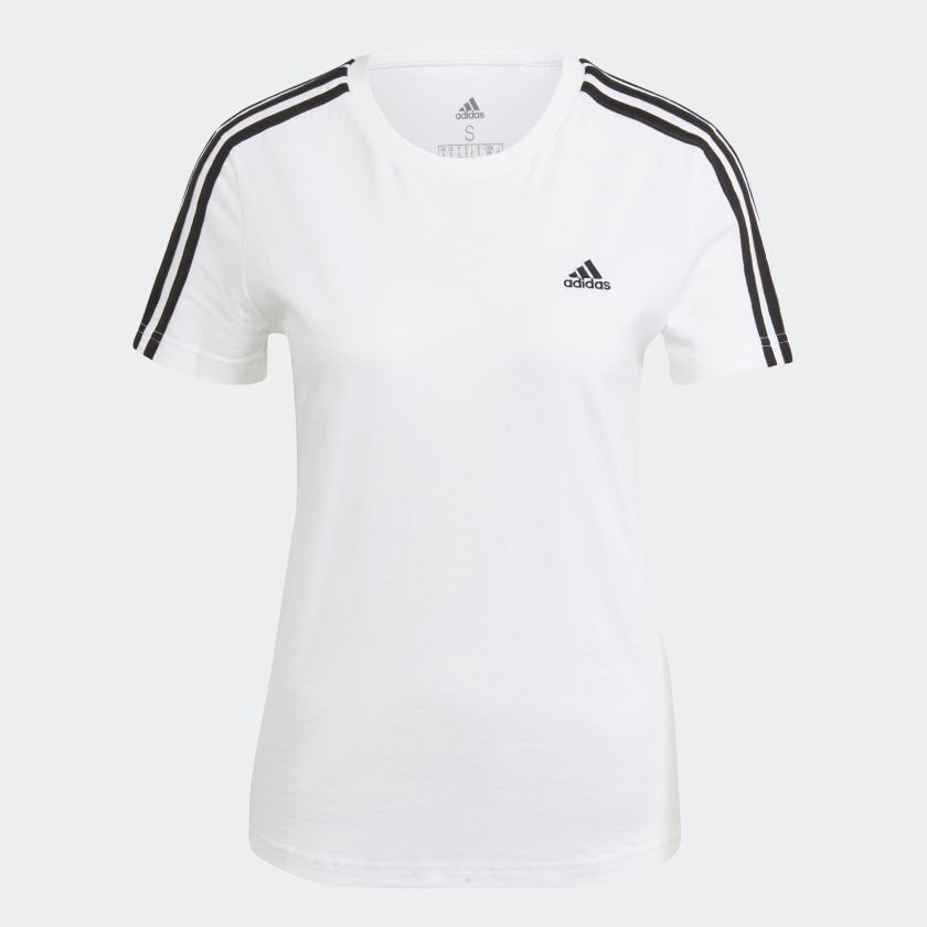 Adidas Women Essentials Slim 3-Stripes Casual T-Shirt on www.NeosSports.com