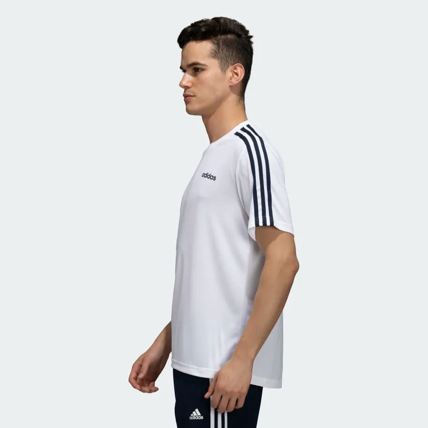 Adidas Men Sporty Round Neck 3-Stripes Training Tee on www.NeosSports.com