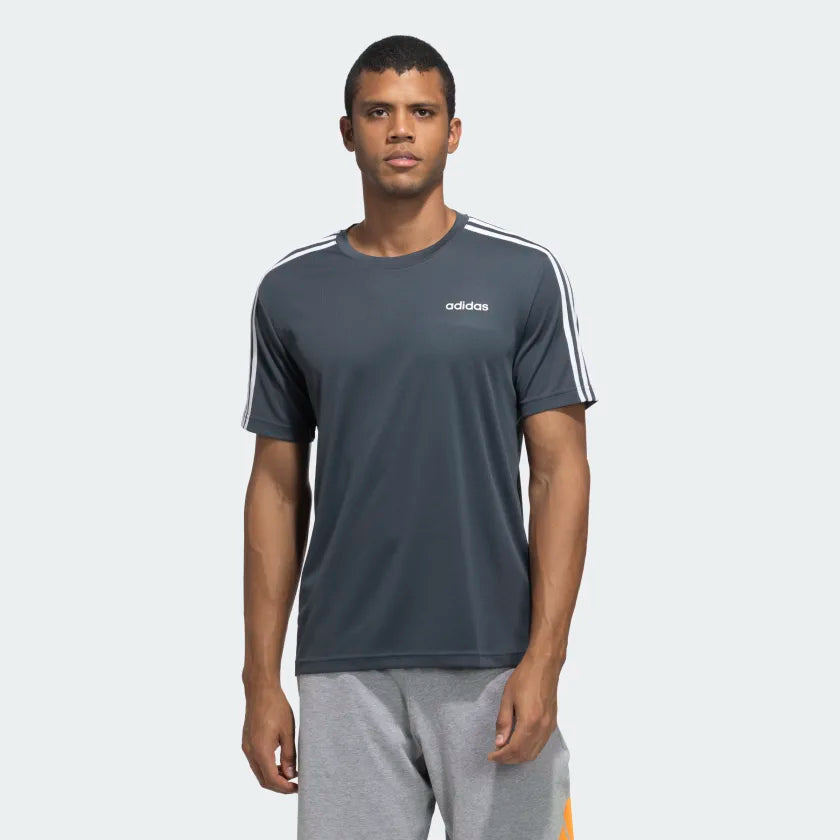 Adidas Men Sporty Round Neck 3-Stripes Training Tee on www.NeosSports.com